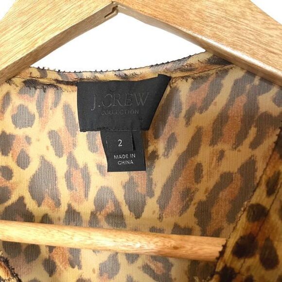 J. Crew Collection Leopard Print Button Down Blouse - Picture 5 of 7